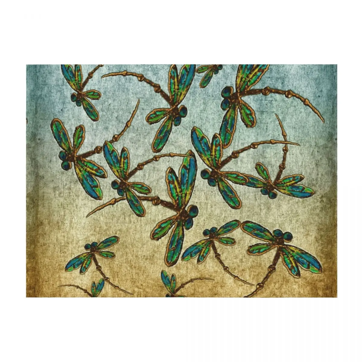

Golden Dragonfly Light Throw Blanket Stuffeds halloween Flannels manga Blankets