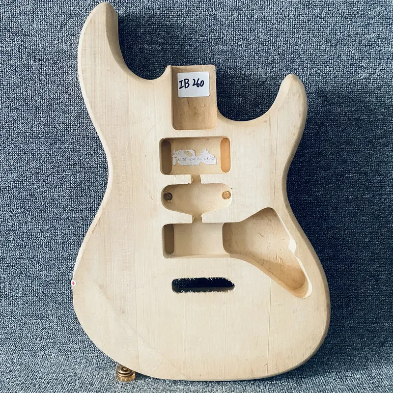 

IB260 Electric Guitar Body in Solid Basswood Semi Finishing Custom Pickup&Bridges No Paints for ST Guitar DIY Replace USE