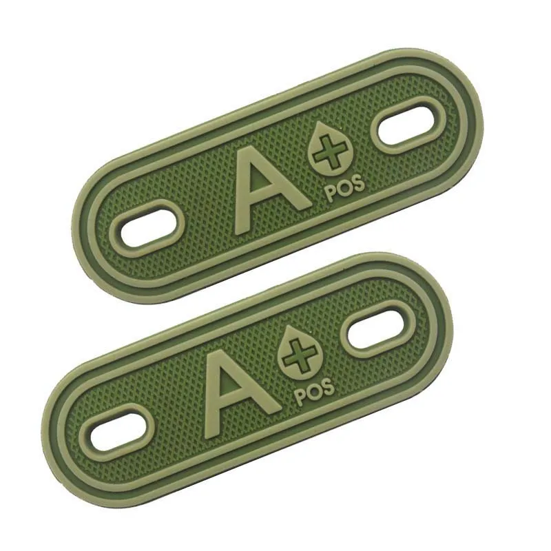 2PC/7*3CM, A B AB O Positive Blutgruppe PVC Patch, Schnürsenkel Blut Schnalle Taktische Patches, Kleidung Reißverschluss, Rucksack Blut Tag Charme – Detail 4