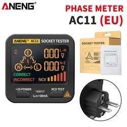 ANENG AC10/AC11 Socket Detector US/EU/UK Plug Ground Zero Line Plug Polarity Phase Detector Socket Tester Smart Digital Tester