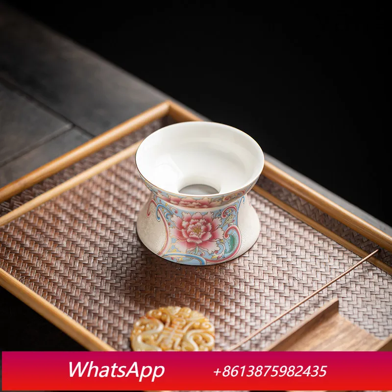 YJQ silver filament texture tea filter ceramic heat-resistant tea leakage tea set accessories