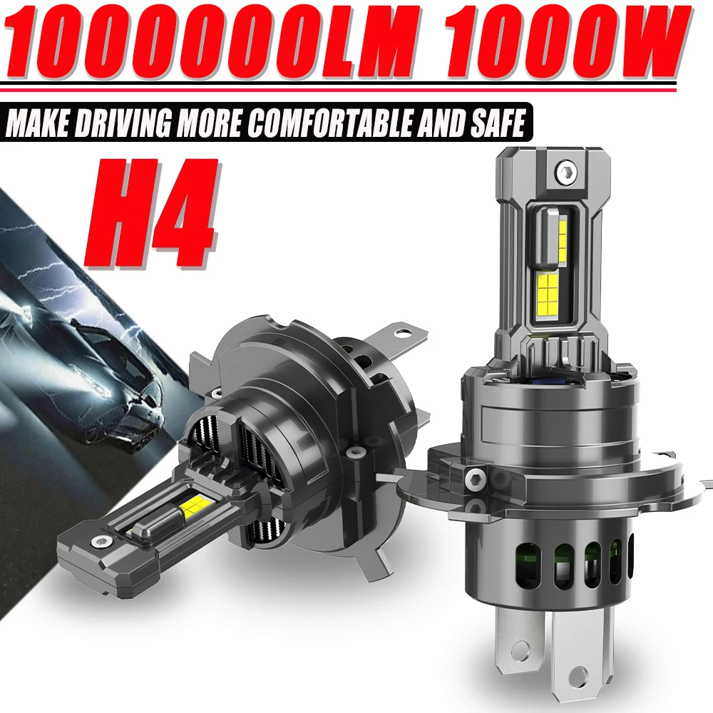 

H4 LED Headlight Bulbs for Car Motorcycle 1000000LM Auto Headlamp Head Turbo Fog Lights 1000W Spotlights Automobile Lamp 12V 24V