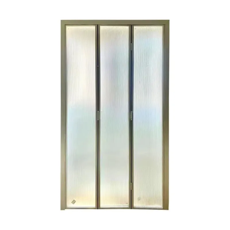 Bathroom modern trackless folding door ultra-white Changhong oil sand tempered glass aluminum alloy simple ultra-narrow