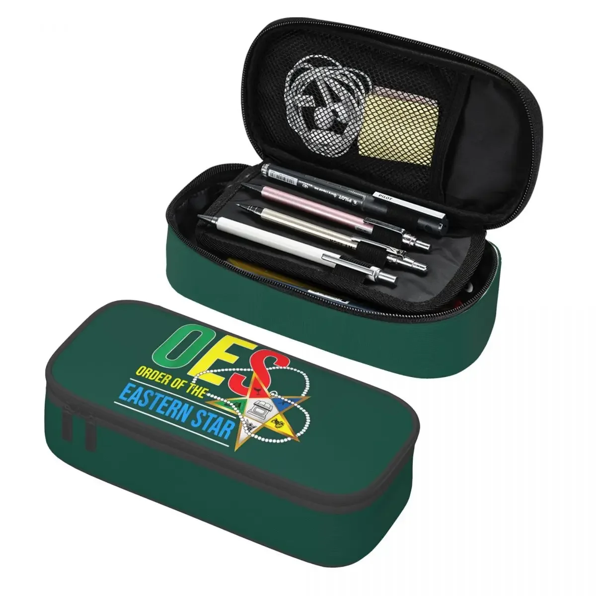 

Custom OES Order Of The Eastern Star Logo Kawaii Pencil Case Girl Boy Large Capacity Pencil Bag School Supplies