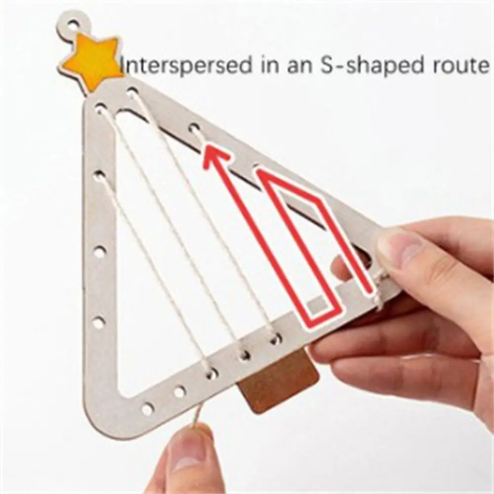 Jouet jouets de maternelle Mini arbres de noël tissage cadeau de noël bricolage assemblage bas de noël cloches de noël arbre de laine de noël