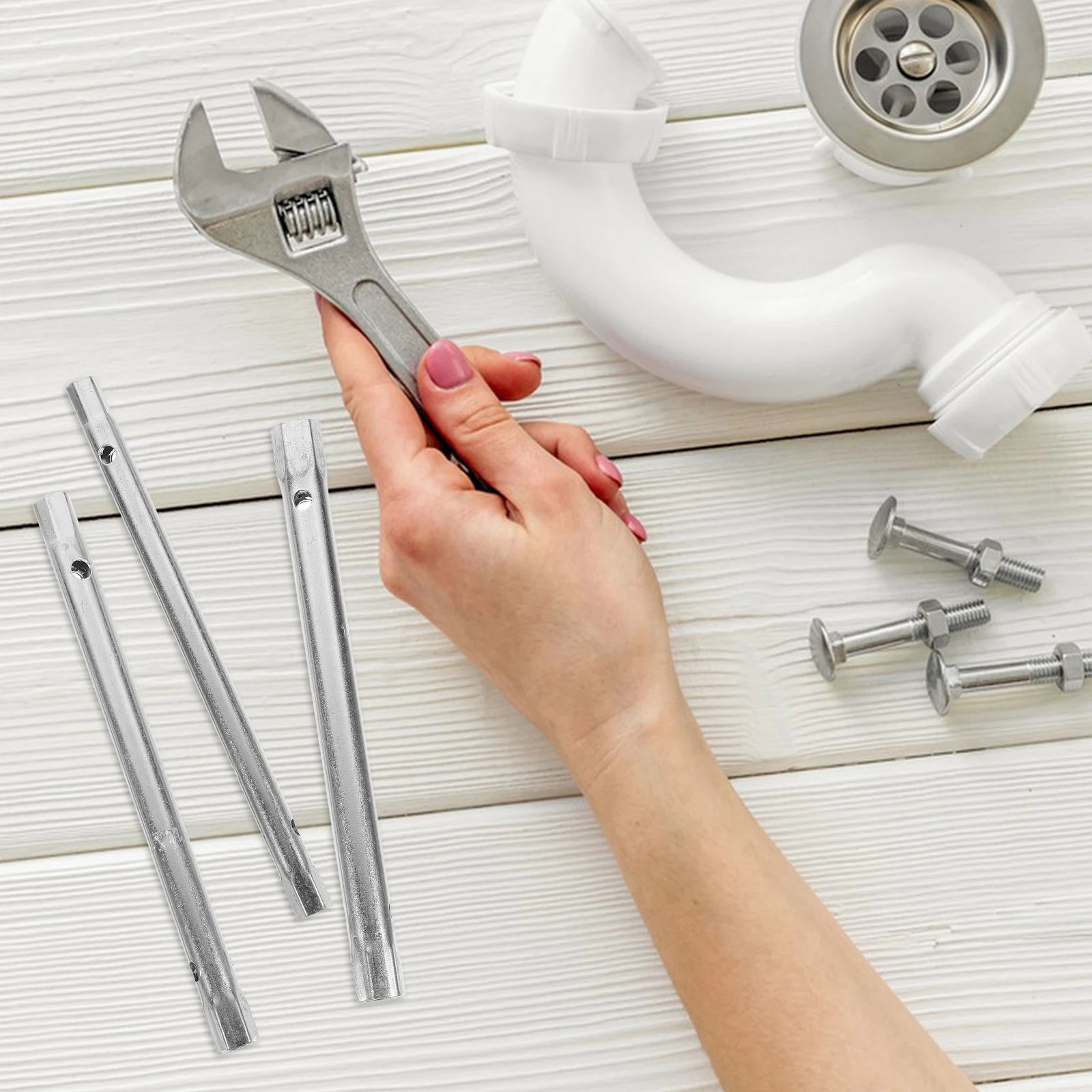 

3pcs Socket Wrench Set Tightening Nut Sleeve Key Plumbing Tools For Bathroom Sink Basin Faucet Dual-Ended Spanner Small
