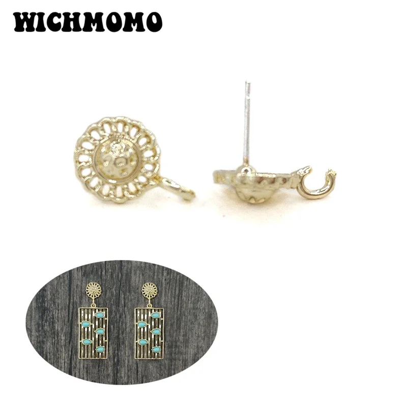 New 16mm 10pieces High Quality Zinc Alloy Hollow Sun Flowers Earring Base Connectors for DIY Earring Making Jewelry Accessories