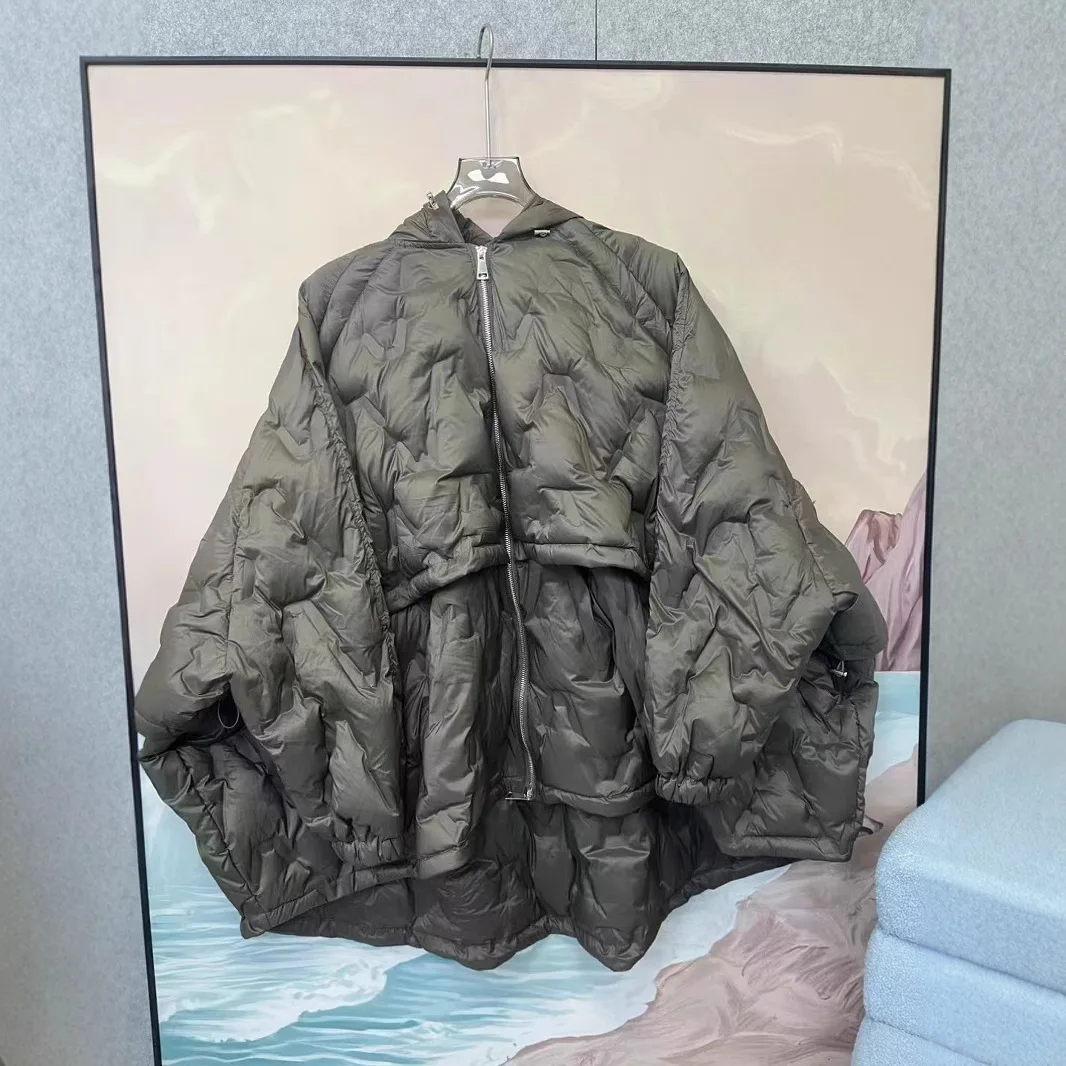 Herbst/Winter Europäische Mode Neue frauen Unten Jacke Pendler Hoodie Fledermaus Ärmel Übergroße Jacke