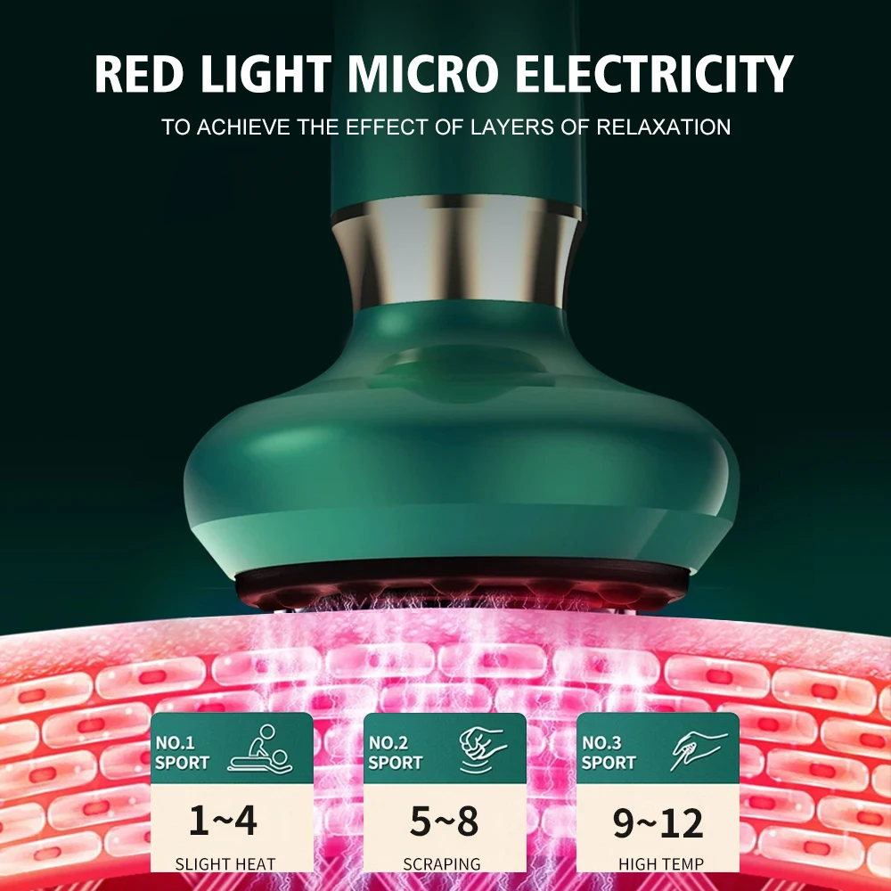 Masajeador de celulitis de mano con masaje al vacío inteligente, dispositivo de ventosas recargable, luz roja infrarroja, compresa cálida, cuerpo, espalda y hombros