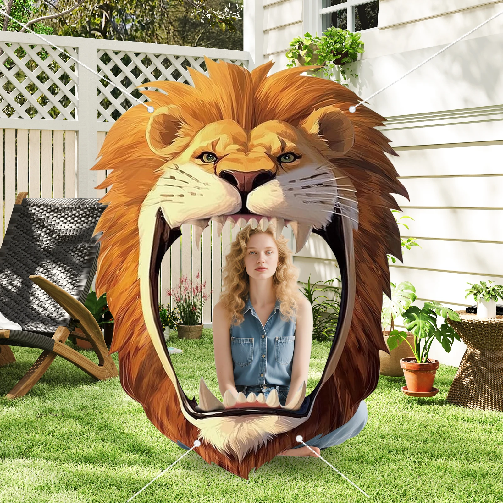 خلفية صورة لحفلة السفاري، حيوانات متجمعة، زينة حفلات أعياد الميلاد، قماش على شكل أسد، خلفية كشك الصور