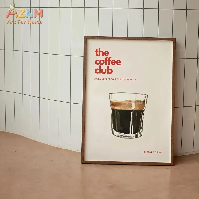 The Coffee Club CanvasMore Espresso Less Despresso Poster Retro Espresso Print Kitchen Wall Art Coffee Lover Home Decor Unframed