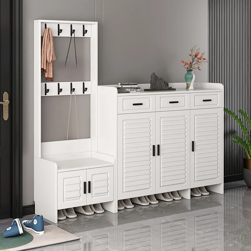 Large-capacity coat rack, entrance cabinet, integrated home shoe cabinet, balcony storage cabinet