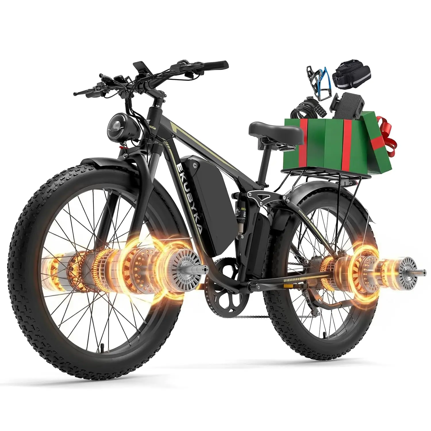9000W Dual Motor Electric Bicycle Adults 48MPH Full Suspension 52V 36Ah Battery 120 Miles 26 Inch Fat Tire 400lbs, Customized