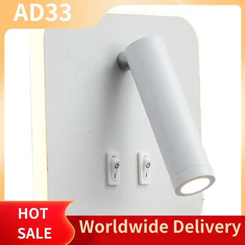 

【A28I Sconce Mounting Eye Protection Reading Light Rotatable Wall Full Spectrum Spotlight LED Lamp Bedside Square White