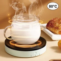 110V/220V Cup Heater Adjust Temperature Hot Milk Insulated Warm Cup Base 80°C Constant Temperature Coffee Cup Heater Tea Maker