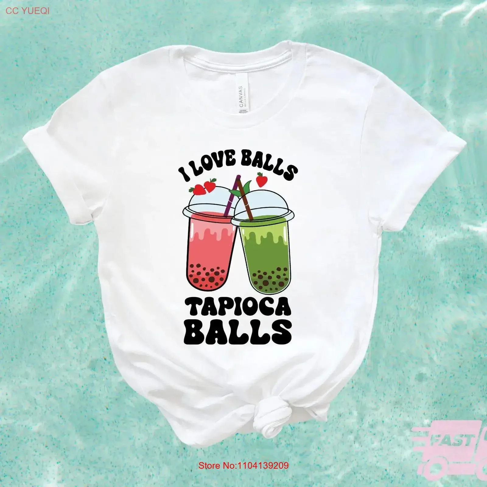 Bubble Tea T Shirt I Love Ball Tropica Te Cute S539 vintage Washed Breathable Stylish designer clothes Soft graphic homme