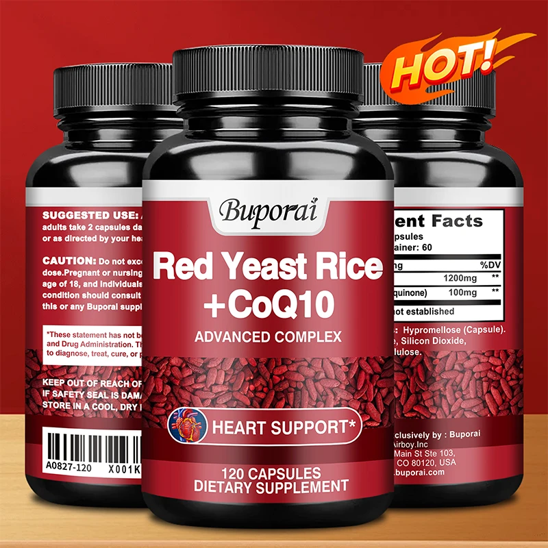 

Red Yeast Rice with CoQ10 Supplement - Benefits To Cardiovascular Blood Circulation, Heart Health and Energy Production