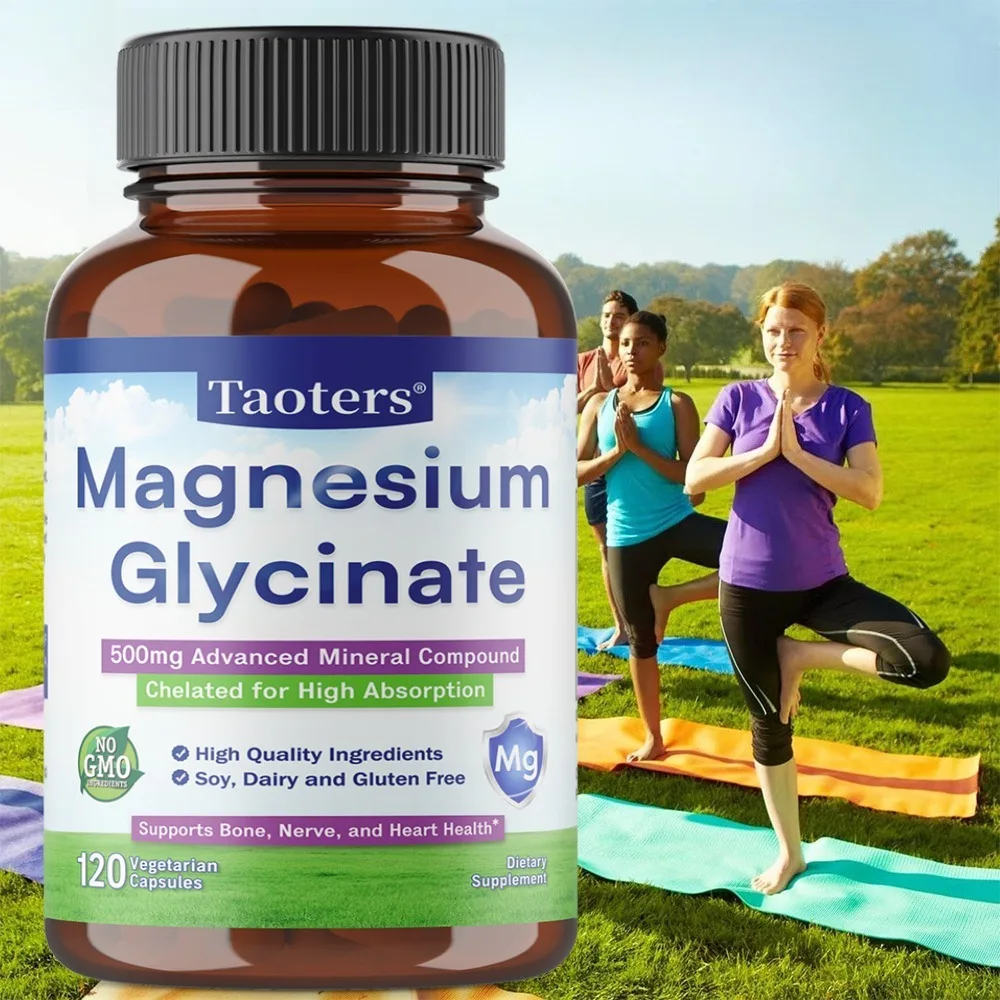 

Magnesium Glycinate - Helps with Sleep, Brain, Nervous System, Bones, Muscles, Heart Health, Stress and Anxiety Relief