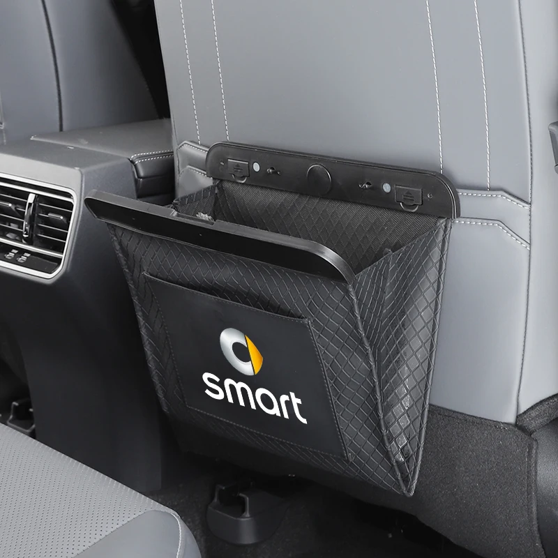 Waterproof Car Seat Back Trash Bags Leather Anti-kick Bin Bag For Smart Fortwo 451 450 454 EQ Cabrio Crossblade ROADSTER Coupe