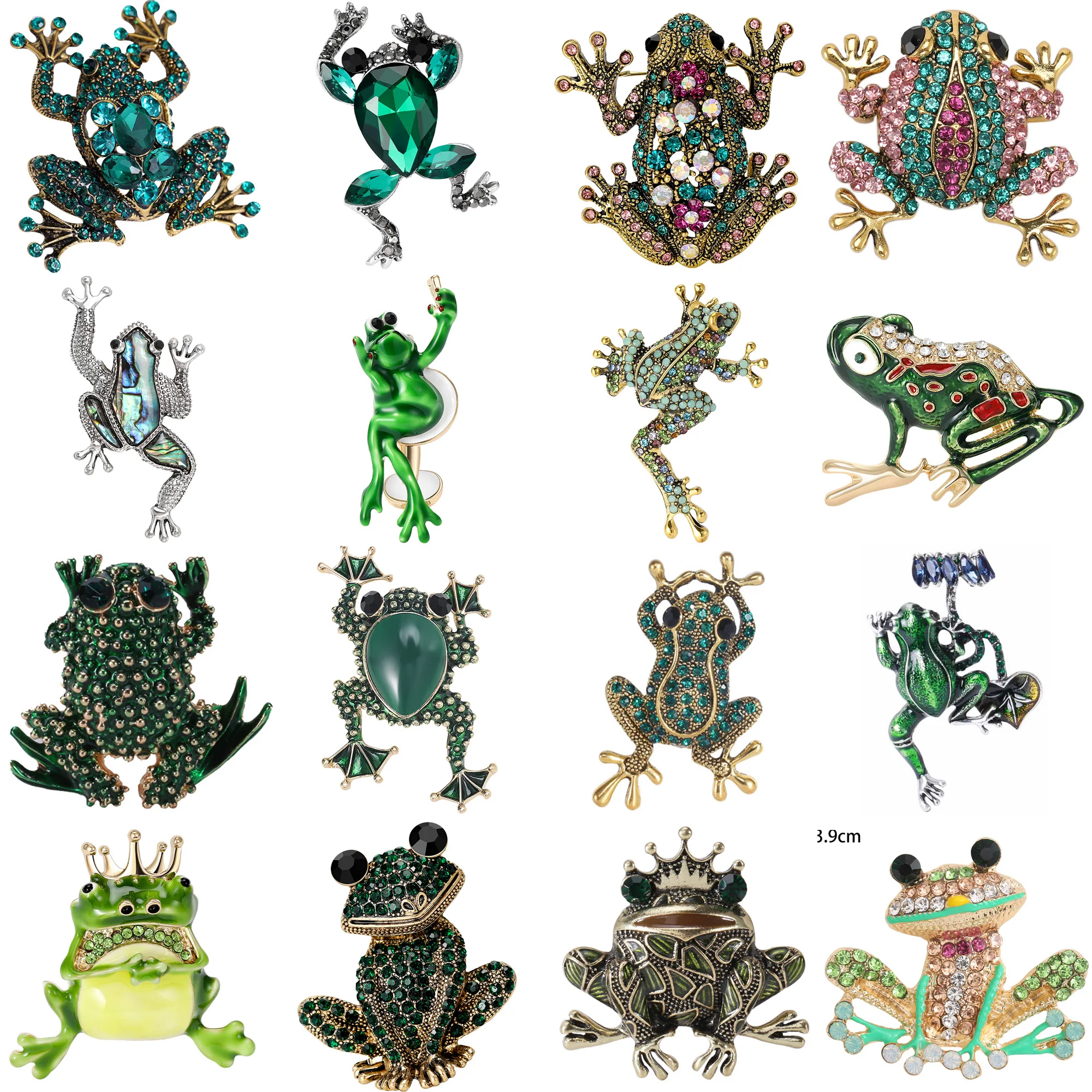 Rhinestone Frog Pins for Women Unisex Enamel Animal Brooches Toad Lapel Pins Banquet Party Backpack Gifts Jewelry Accessories