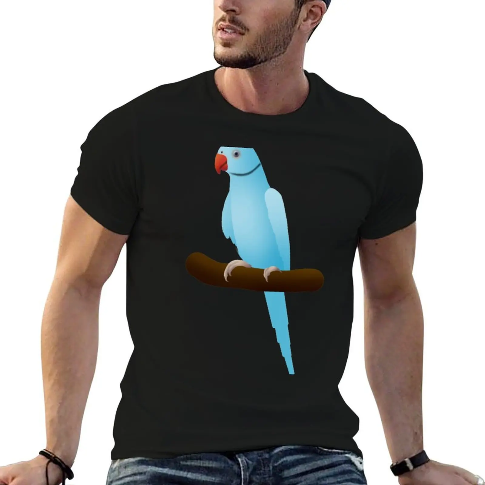 

heavy prints man t Blue t Parrot man shirts shirt t casual with for T-Shirt Ringneck shirts men cotton
