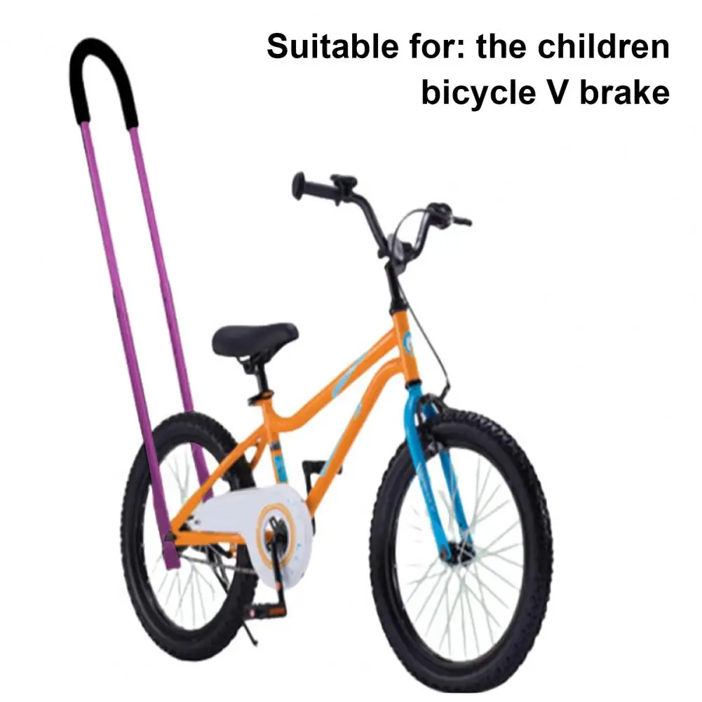 Kids Bike Safety Trainer Handle Non-slip Sponge Wrapped Heavy Duty Kids Cycling Learning Bike Balance Push Bar Bike Accessories