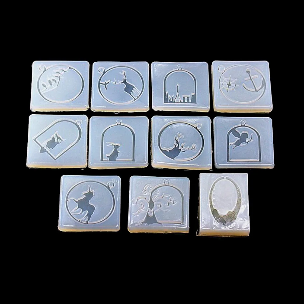 Silicone Mold for Resin Casting - Flying Horse Unicorn Tree Cat Bear Bird Design Gemstone Hanging Keychain Pendant Jewelry Makin