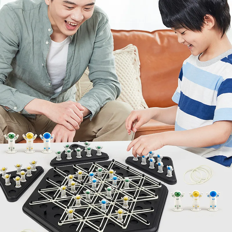 Keten Driehoek Schaakspel Triggle Rubberen Band Spel Educatief Interactief Spel Battle Set Voor Familiefeest Cadeau