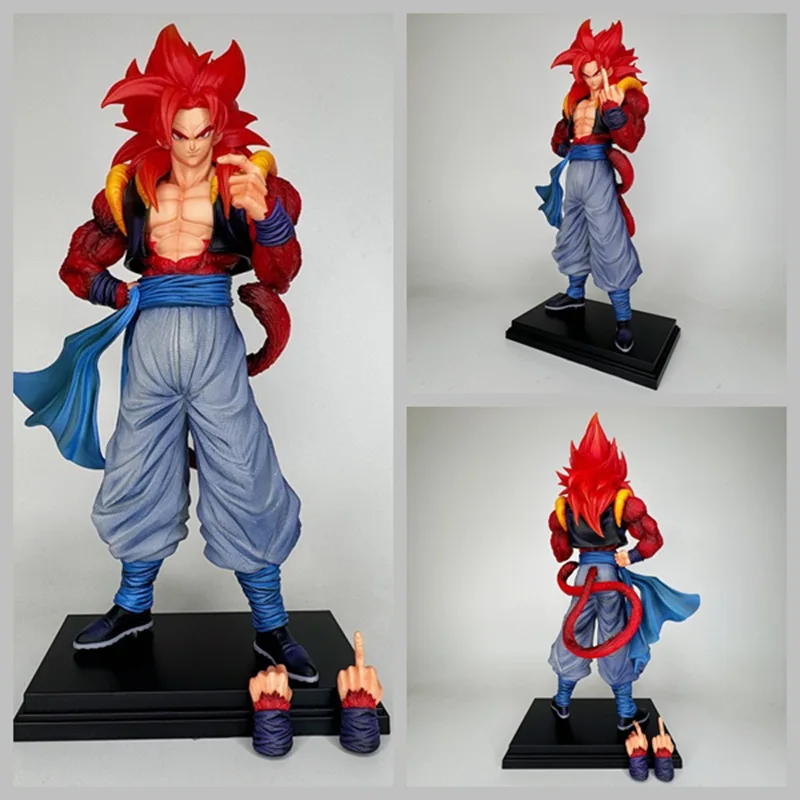 Anime Dragon Ball Z Super Saiyan 4 Gogeta Versão de Batalha. Boneco de Ação PVC DBZ Son Goku Vegeta: Estátua Colecionável e Modelo de Brinquedo