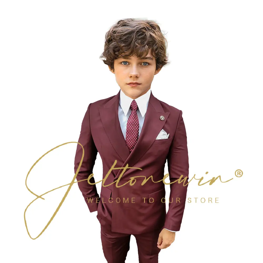 

Suit Boys Wedding Tuxedo Patterned Jacket Pants 2 Piece Set Formal Clothes Holiday Party Blazer Kids vestidos de fiesta