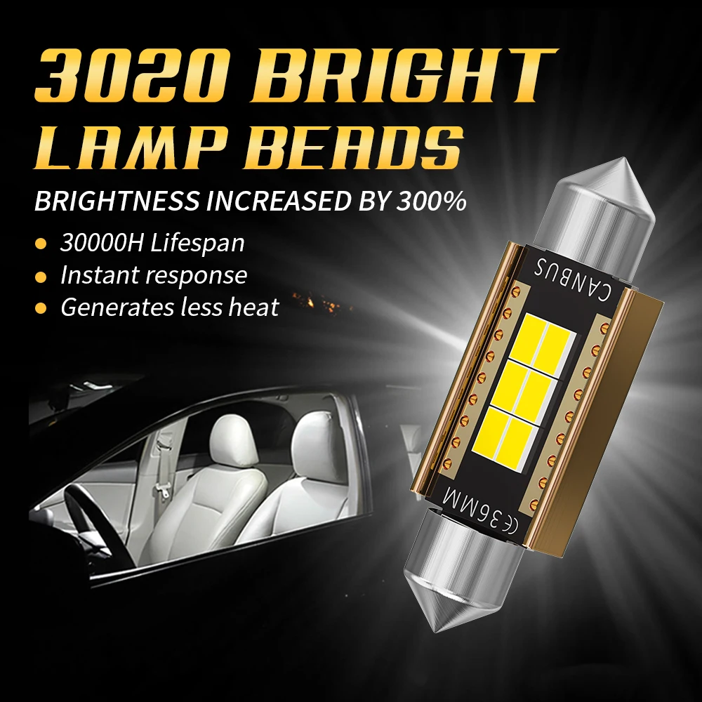 Lámpara De Lectura LED Tipo Festón De 3014 SMD – Tamaños 31, 36, 39 Y 42 Mm, Blanco Frío, 6V/24V