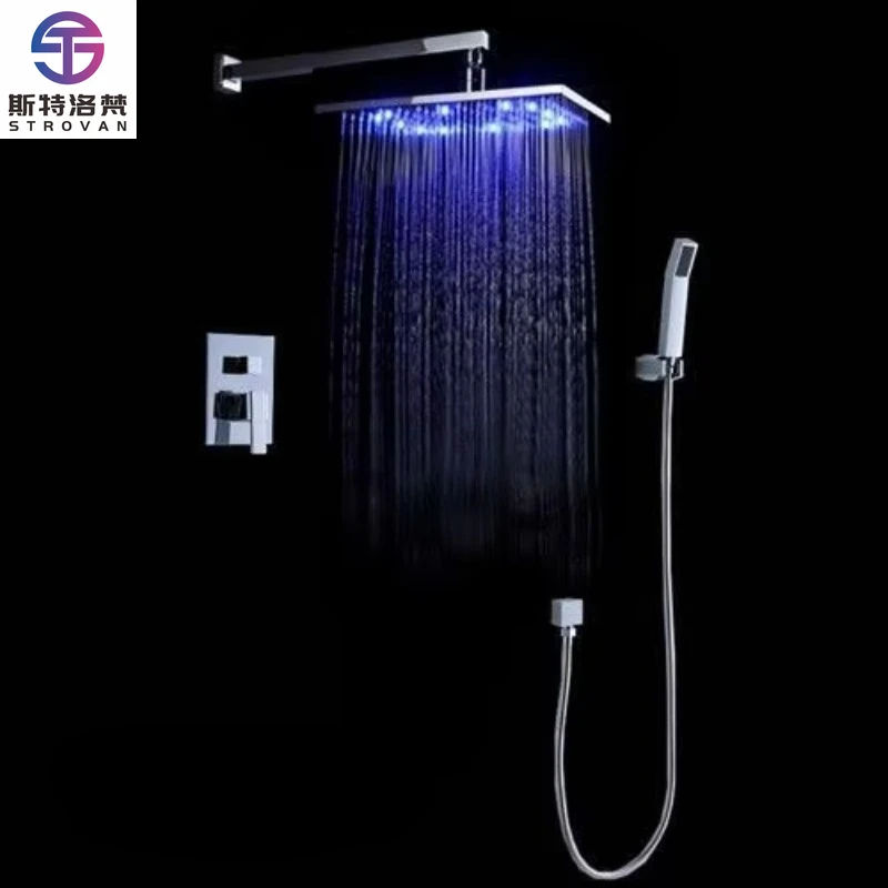 

Modern Led Shower Head New Brass Bathroom With Hand Shower Faucet