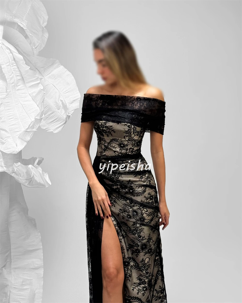 Элегантные классические кружевные плиссированные прямые длинные платья с открытыми плечами по индивидуальному заказу, платья для особых случаев, доступны размеры