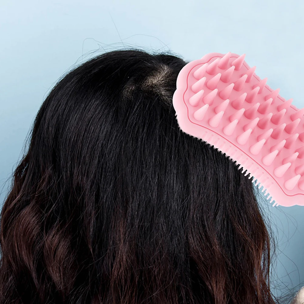 

2pcs Silicone Scalp Scrubber Hair Brush Exfoliating Comb Cleanser Dandruff Remover Travel Bath