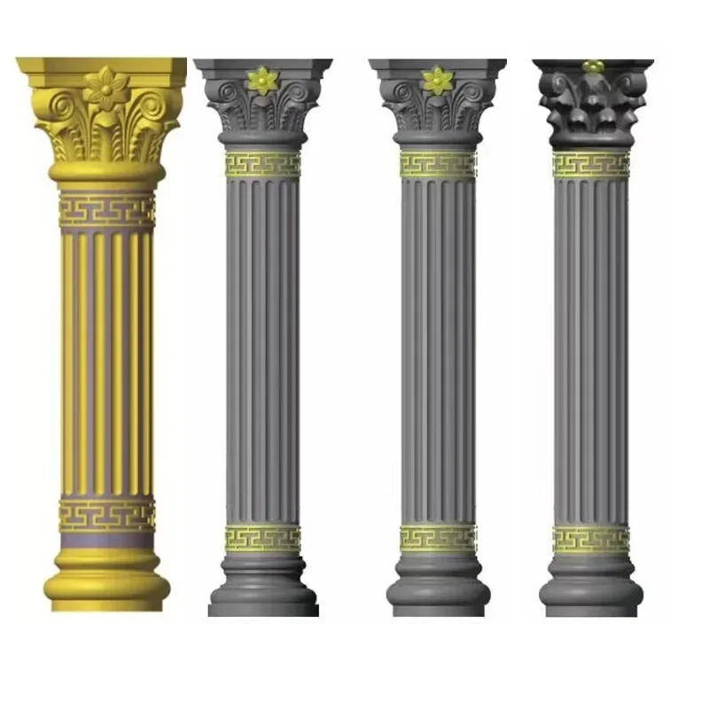 Source factory mold European villa gate cement cast-in-place round striped swastika Roman column mold can be customized