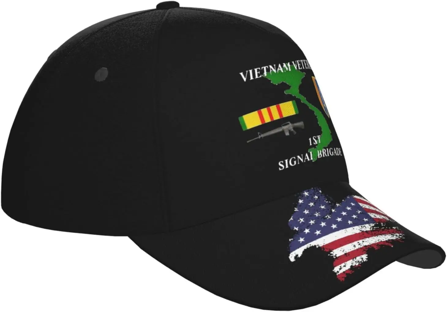 Бейсбольная кепка ветерана Вьетнама с 1-й сигнальной бригадой, регулируемая шляпа унисекс с американским флагом