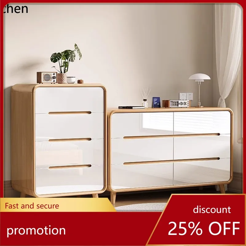 CZ all-solid wood six-drawer cabinet for home use wall-mounted storage cabinet simple modern bedroom storage four-drawer cabinet