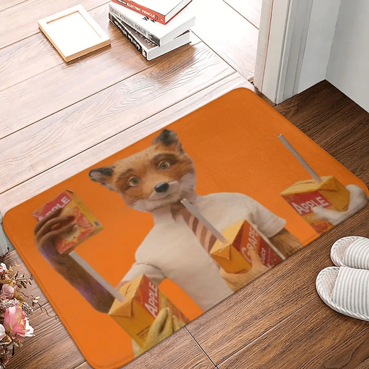 Fantastic Mr. Fox Non-slip Doormat Juice Living Room Bedroom Mat Outdoor Carpet Flannel Pattern Decor