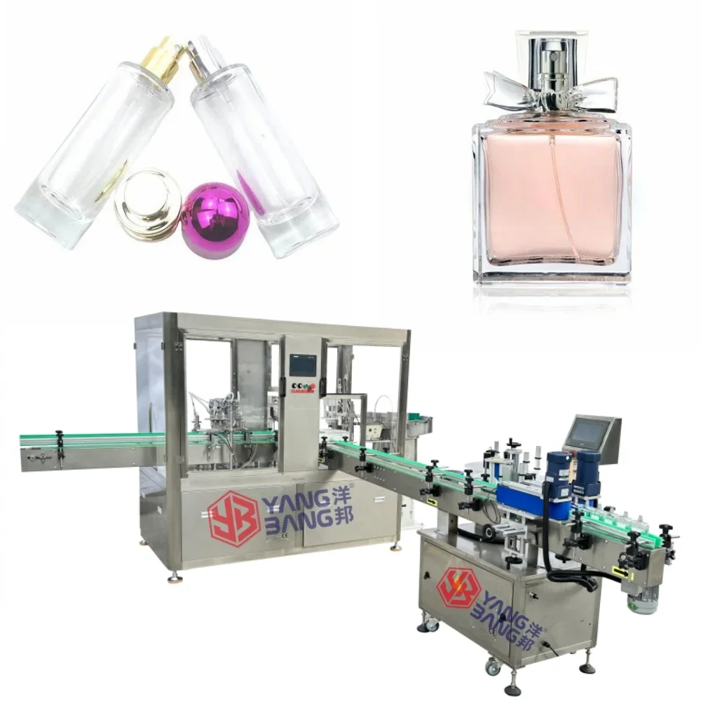 YB-PX4 Factory Direct Sale Full Automatic 4 Nozzles Perfume Spray Liquid Filling and Capping Machine