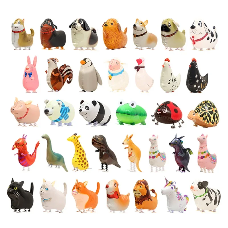 Cross-border Walking Animal Balloons Children's Baby Birthday Cartoon Pet Walking Balloons Party Decorations