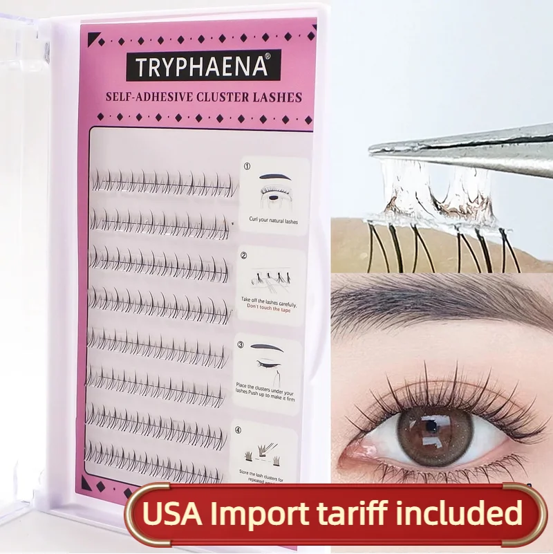 下まつげクラスター,接着剤なし,自然な髪,韓国のメイク