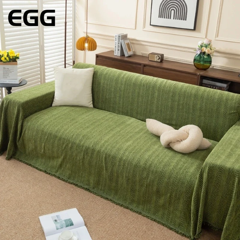 Luxury Sofa Cover Chenille Sofa Protector Slipcover Non-Slip All-Season Couch Bed Blanket Thickened Dust Prevention Slipcover