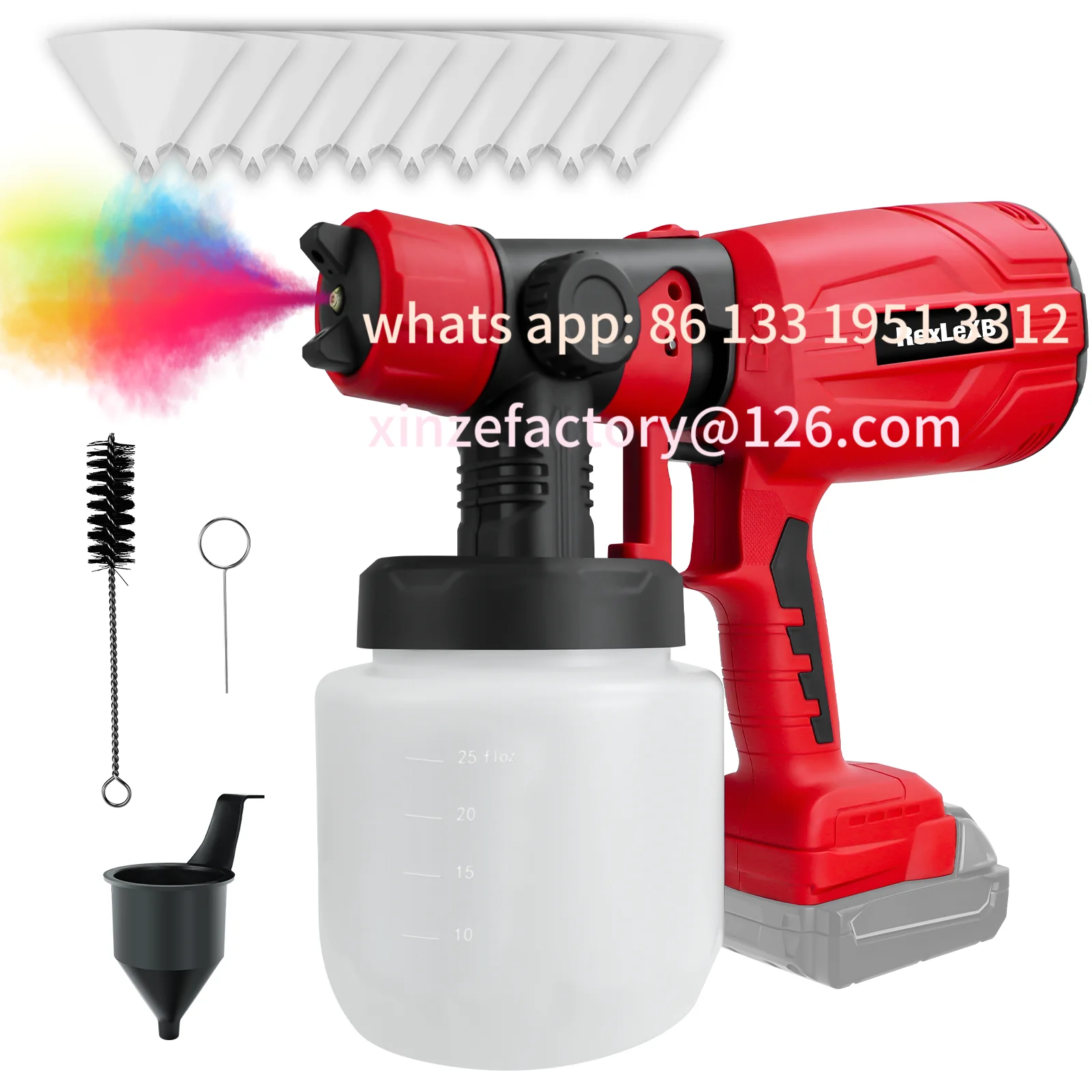 

Customizable 800ML Electric Spray Gun Cordless Paint Sprayer Auto Furniture Cabinets House Painting Easy to Clean for Milwaukee