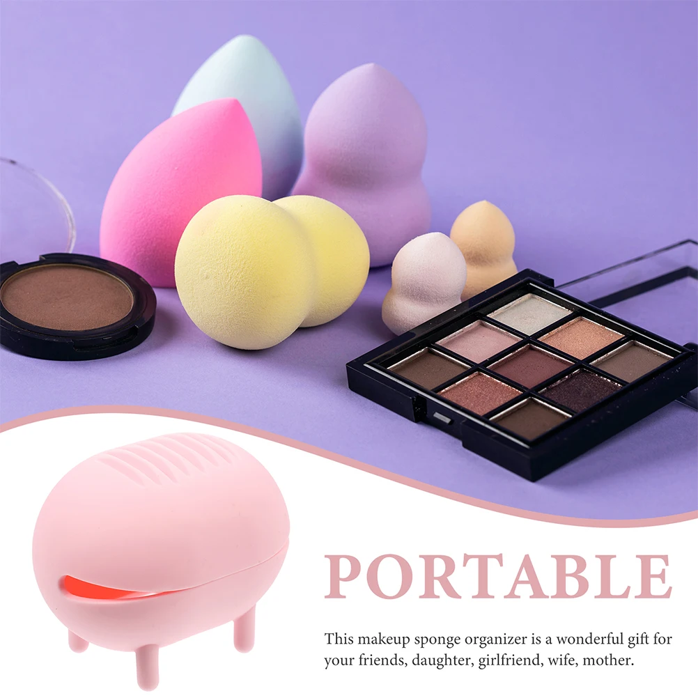 

1 set Beauty Tool Set Makeup Sponge Box Silica Gel Storage Portable Breathable Hole Design Supplies Organizer