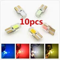 10X T10 SILICON Silicone COB LED Light W5W Wedge Bulb Interior 194 168 2825 Yellow White Red Blue Green Purple