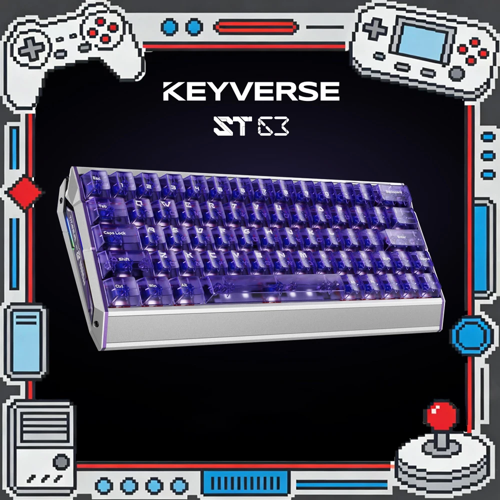 

Keyverse ST63 Wired Keyboard Magnetic Switch Keyboard Aluminum Alloy Hall-Effect 8000Hz RT0.01mm Gaming Keydous PC Accessories