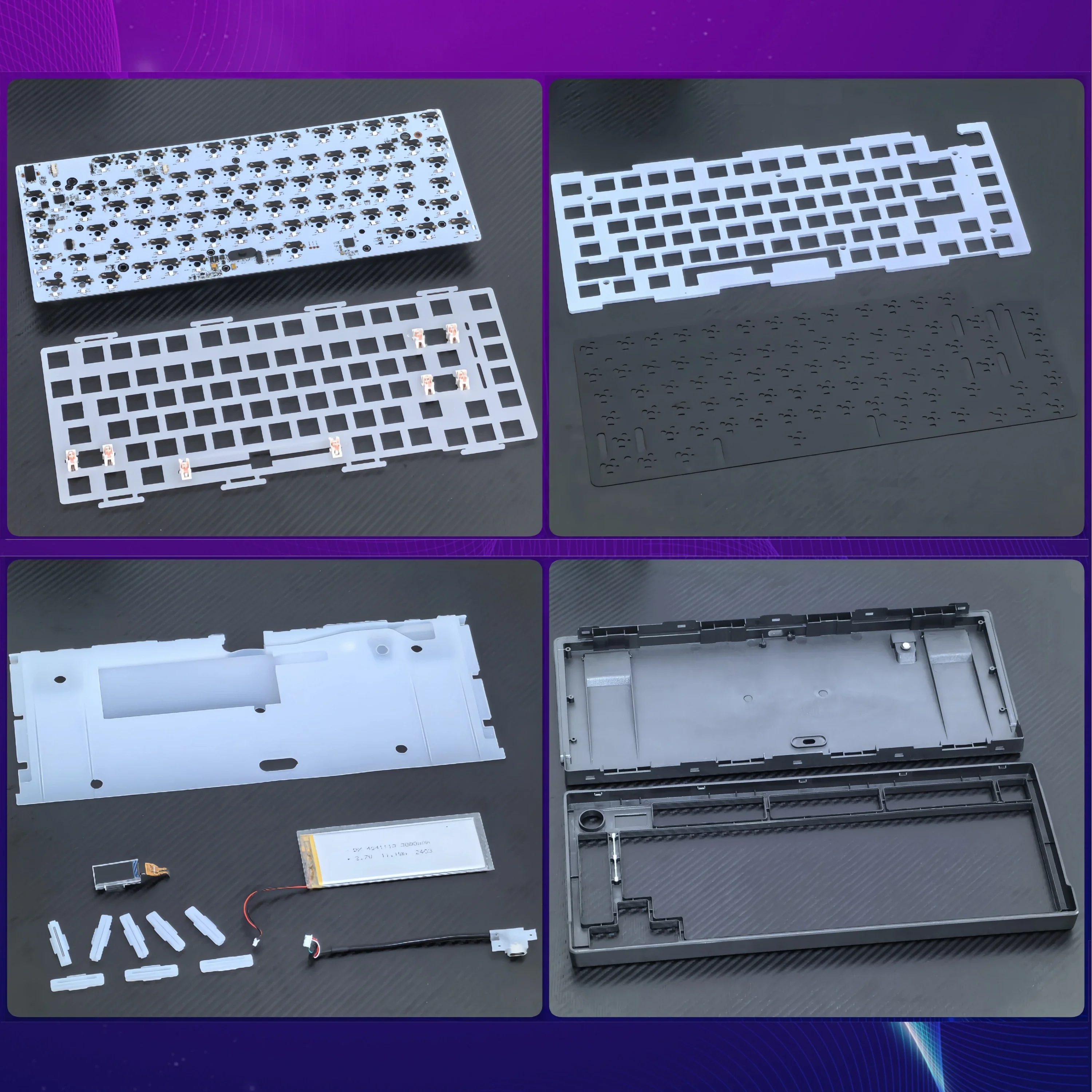 Imagem -04 - Maimooo-kit de Teclado Mecânico Retroiluminado Rgb Completo Fios Bluetooth Macro Personalizado Hotswap Tela Tft Faça Você Mesmo 75 2.4ghz Mk20t