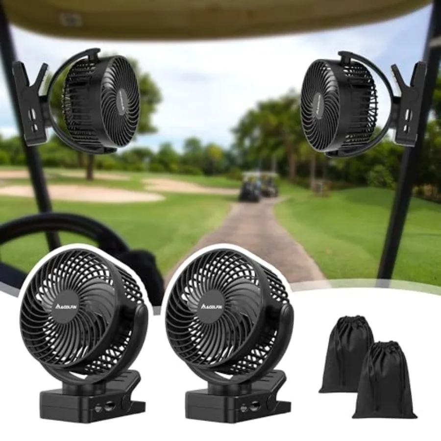 

Magnetic Clip on Fan for Golf Cart 12000mAH Battery Operated Portable Fan with 3 Speeds LED Lantern Magnetic Base Suitable for