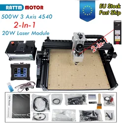 【NIVI UE】4540 CNC 500w Mandrino Fresatrice per metalli 40W Macchina per incisione laser Stampante 3D Taglierina Strumenti per la lavorazione del legno per CNC