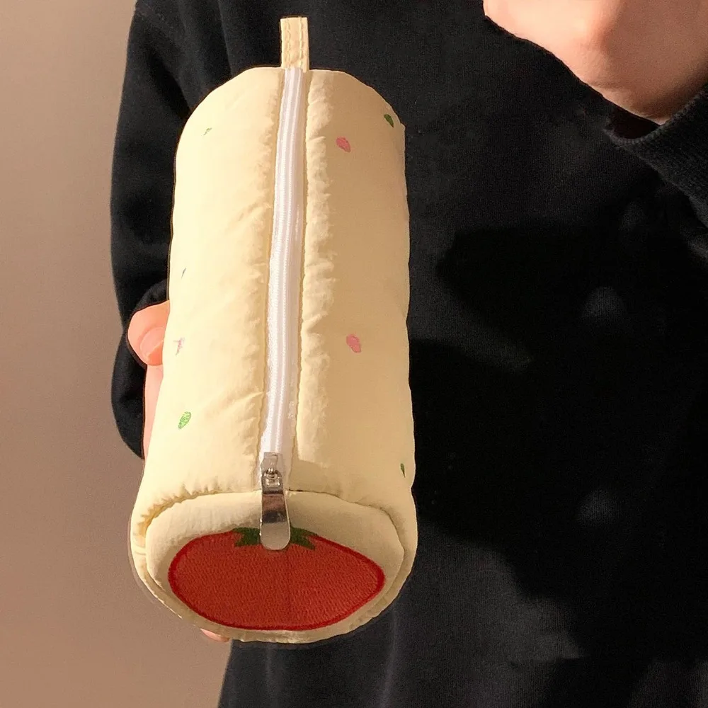 Embroidery Pencil Case Pouch Little Star Pillow Shape Makeup Lipstick Bag Stationery Single Layer Simple Pen Case